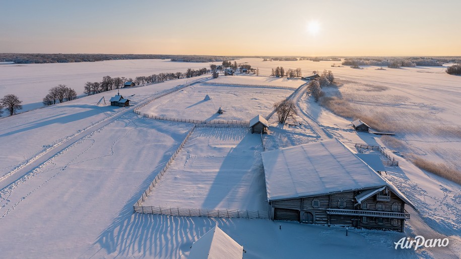 Kizhi in winter. Karelia, Russia