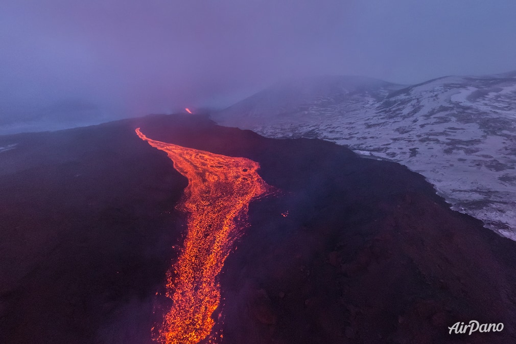 Over the lava flow