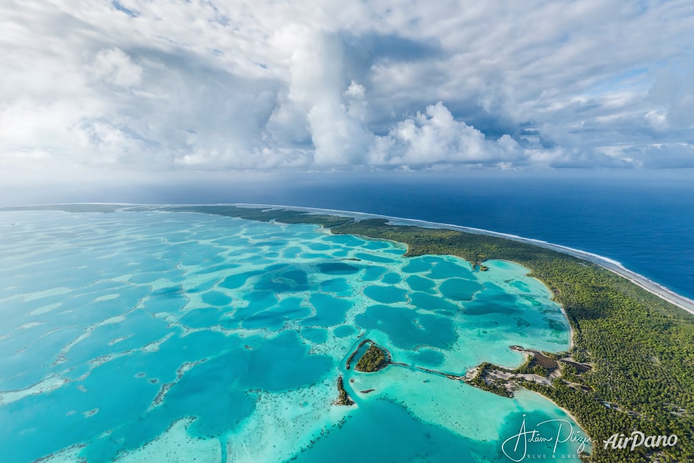 Over the coral atoll
