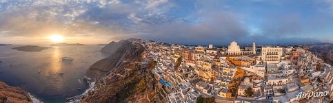 City at the top of the caldera