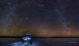 Starry sky over Kamchatka