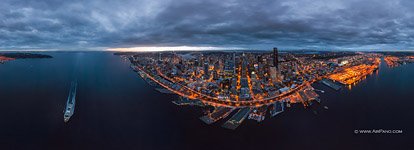 Elliott Bay at night