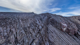 At the edge of the Bromo volcano