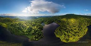 Over the forest lake, Spamberg mount