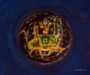 Victory Square and Cathedral of Christ the Saviour at night. Planet