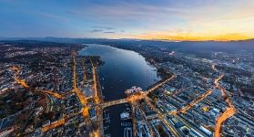 Lake Zurich at night