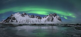 Aurora above the Stokksnes