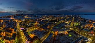 Panorama of Salekhard at night