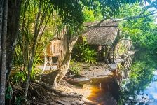 Huts and boat