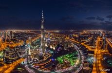 Burj Khalifa at night. Dubai, UAE