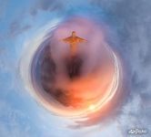 Planet of the Christ the Redeemer Statue. Rio de Janeiro, Brazil