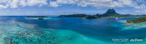 Panorama of Motu Tapu, Bora Bora