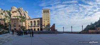 Near the tower of abbey