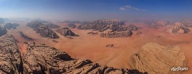 Above rocks of Wadi Rum