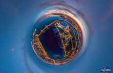 Saint-Petersburg Stadium at night. Planet