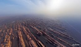 Aerial view on Yardang Geopark