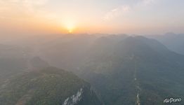 View from the glass bridge to the Zhangjiajie National Forest Park