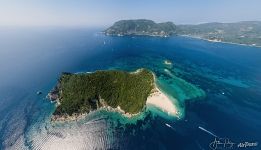 Top view of Marathonisi Island