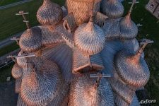 Above cupolas of the Church of the Transfiguration of the Kizhi Pogost