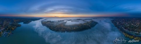 Europe's giant river sleeping under the blanket of fog