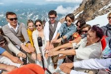 Wedding atop a volcano. Kamchatka Wedding atop a volcano. Kamchatka