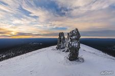 Pillars at sunset