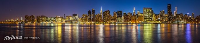 Panorama of New York at night (35434x7762 px)